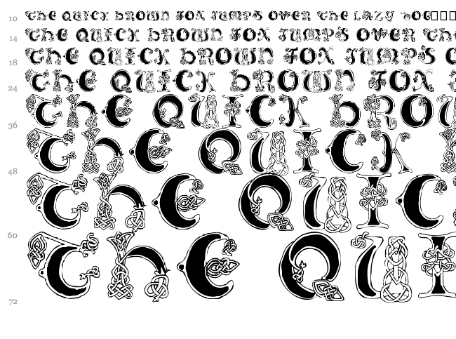 Celtic Knot font waterfall